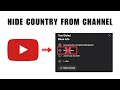 How To Hide Country Or Location On Youtube Channel 2025 Remove Country In Youtube Channel