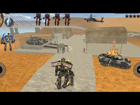 Vegas Crime Simulator(Transformer Fight Above Military Base)superHero vs Villain Robot - Gameplay HD