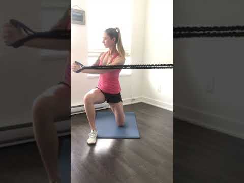 CORE WORK, half kneeling band rotation