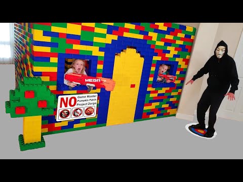 Giant Lego Fort Battle! No Game Master Allowed in Booby Trapped House!!!