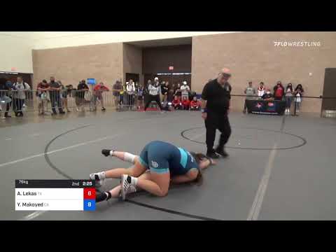 76 Kg Semifinal - Ashley Lekas, Tx Vs Yelena Makoyed, Ca