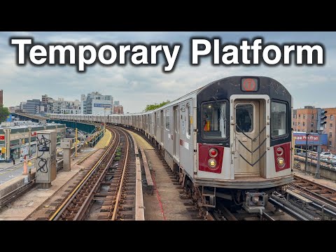 7 Express & Local Train Action at 46 St-Bliss St (temporary platform)