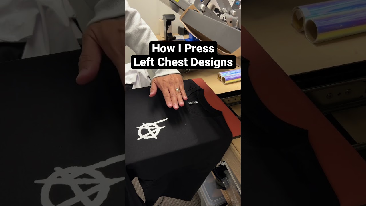 How to place and press a Left Chest (Over the Heart) design. #heatpress #customshirts #shorts