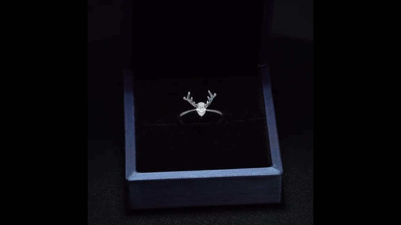 Nhẫn bạc  s925 NCJ159 sừng hươu dễ thương ChariotJewelry