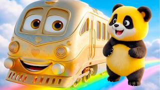Panda Axel faz amizade com o trem de carga! Vamos viajar!