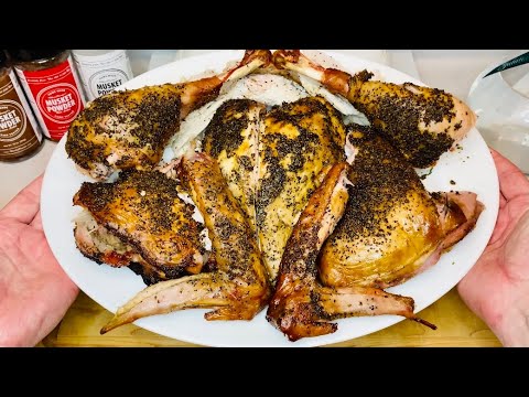 Texas Smoked Spatchcock Turkey | How to Butterfly and Smoke a Whole Turkey on a Medium Big Green Egg