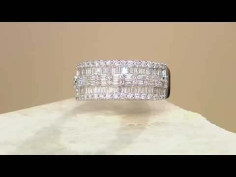 Baguette & Round Diamond Band Ring, 14K, 1.00 cttw, by Affinity on QVC