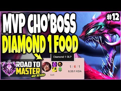 DIAMOND 1 FOOD vs RAID CHO'BOSS 🔥 Road to Master #12 - Best LoL Cho'Gath vs Sett Season 10 Gameplay