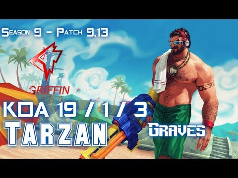 GRF Tarzan GRAVES vs OLAF Jungle - Patch 9.13 KR Ranked
