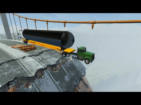 Cars Vs Incomplete Bridge Cars Dangerous Crashes Car Video Ep 003 - BeamNG.Drive | BeamNG High Speed