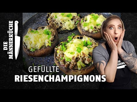 🤤 Gefüllte Riesenchampignons - Schnelles Low Carb Abendessen