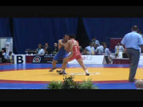 Roman Vlasov (Russia) pin Besiki Saldadze (Uzbekistan) in 74 kg Greco-Roman finals at Junior Worlds