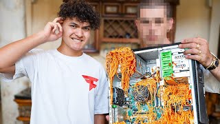 Download the video "Filling My Computer With Spaghetti Then Hiring a Repair Man To Fix It"