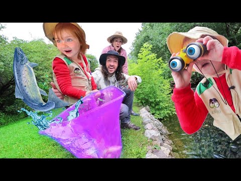 FiSHING with ADLEY!!  Catching my FiRST FiSH ultimate camping in mountains adventure with Mom & Dad