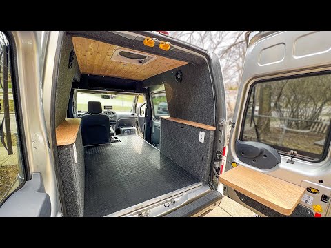 MINIMALIST VAN CONVERSION | FULL TOUR! | 2013 Ford Transit Connect