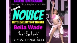 "Isn't She Lovely" | LYRICAL DANCE SOLO - Bella