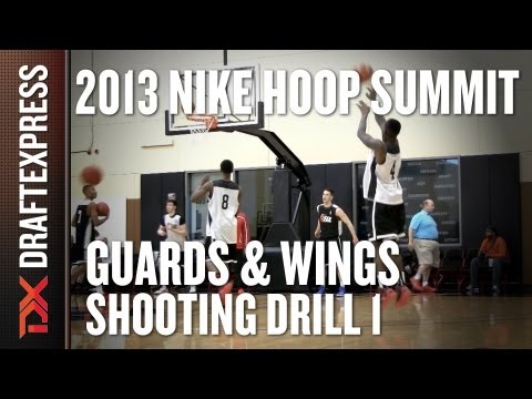 World Select Guards & Wings - Shooting Drill 1 - 2013 Nike Hoop Summit - Wiggins, Karasev and more