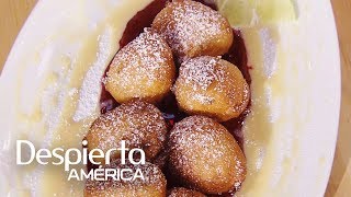 Receta de buñuelos de limón en salsa de chocolate blanco | Cocineros Latinos