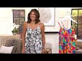 Destination 365 Printed Chevron Smocked Bodice Sundress On QVC