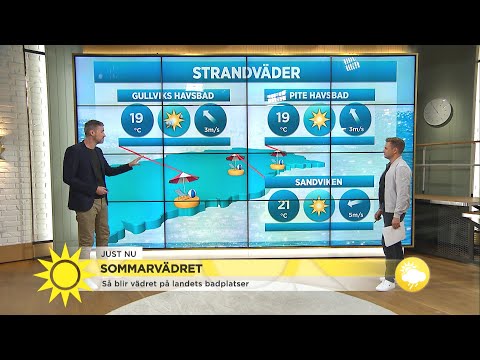 Så blir vädret på några av landets badplatser - Nyhetsmorgon (TV4)