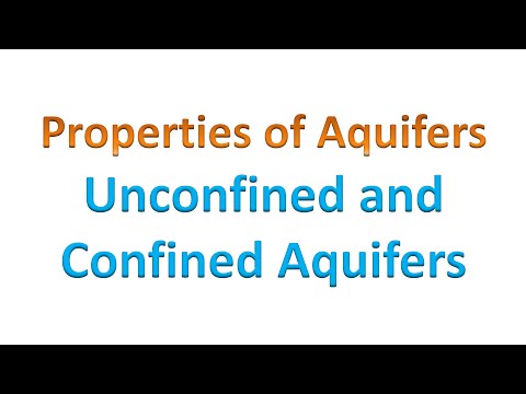 Properties of Aquifer : Unconfined and Confined Aquifers