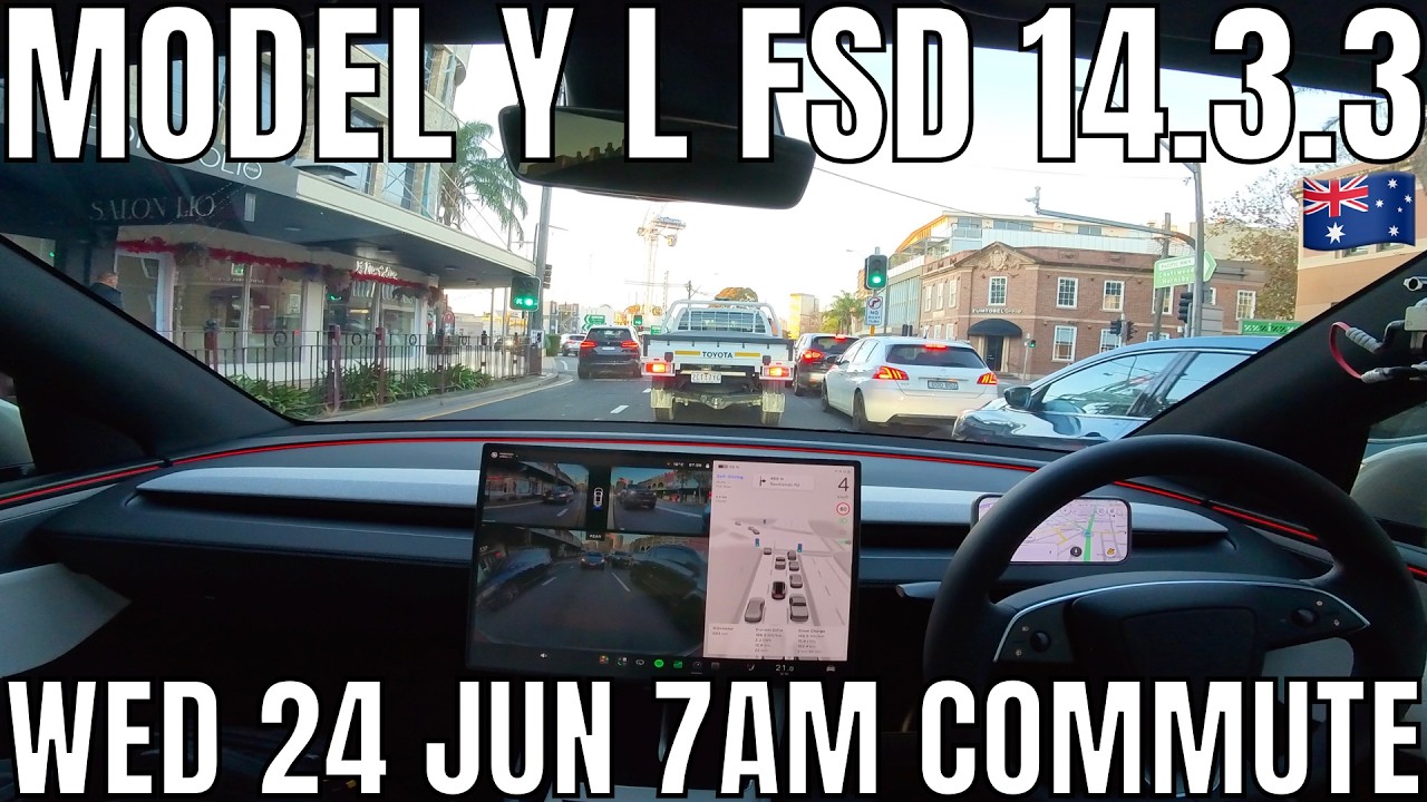 Tesla Model Y L FSD Supervised 14.3.3 Wednesday Early Morning Commute