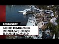 Barcos hundidos por Otis en bahía de Acapulco contaminan el mar