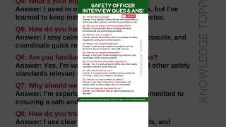 Safety Officer Interview Questions and Answers