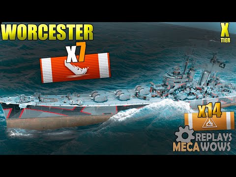 Worcester 7 Kills & 154k Damage | World of Warships Gameplay 4k