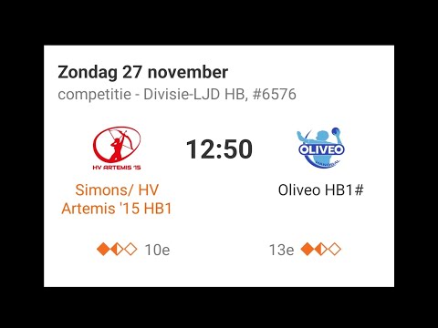 Simons/ HV Artemis '15 HB1 - Oliveo HB1# 2e helft