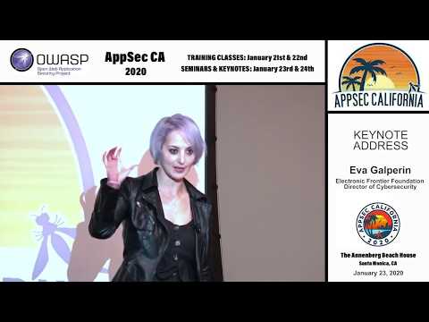 AppSecCali 2020 Thursday Closing Keynote - Eva Galperin