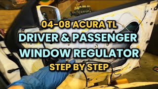 How To Replace Front Driver & Passenger Window Regulator 04-08 Acura TL