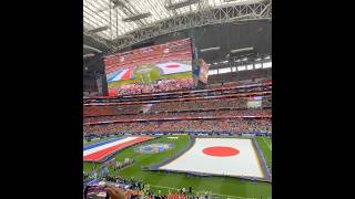 日本🇯🇵xオランダ🇳🇱。ワールドカップ初戦⚔️選手入場前　/ ダラススタジアム(AT&Tスタジアム)...サムライブルー　日本代表