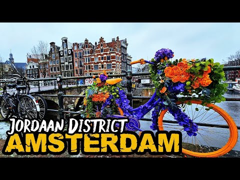 Amsterdam | Jordaan District | 4K | Winter City Walk | Netherlands Travel | Canals • Houseboats