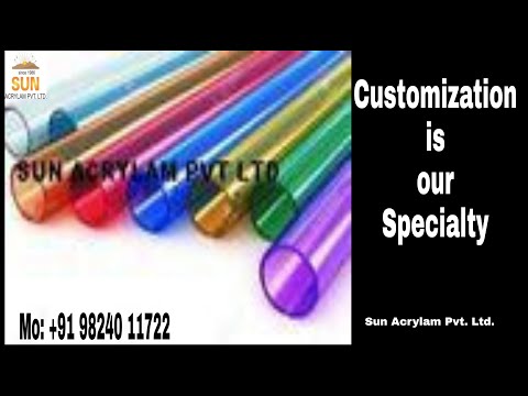 Sun multicolor color acrylic pipe, size: 3mm to 600 mm, thic...