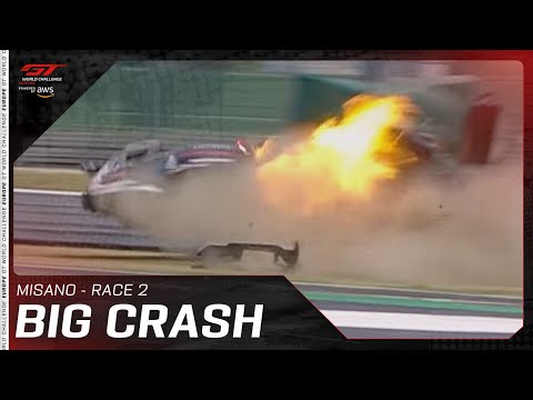 Massive fireball crash at Misano. Driver walks away!