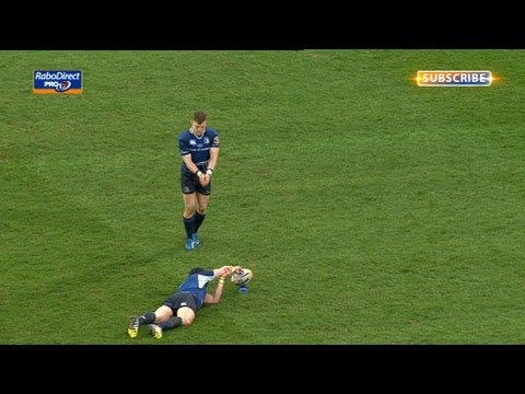 Important Ian Madigan penalty against the gale - Munster v Leinster 13 Apr 2013