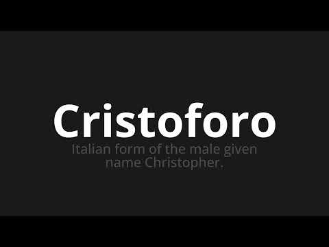 How to pronounce Cristoforo