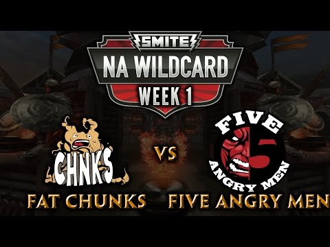 Smite NA Wildcards Week 1 - Fat Chunks Assemble vs. Five Angry Men