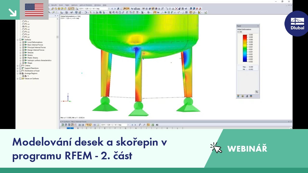 Modelování desek a skořepin v programu RFEM - část 2