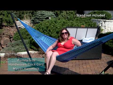 Ultimate Patio Handwoven XXL Thick Cord Mayan Family Hammock Video