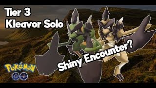 Tier 3 Easy Kleavor Solo during Kleavor Raid Day, in Pokémon Go, Shiny Encounter
