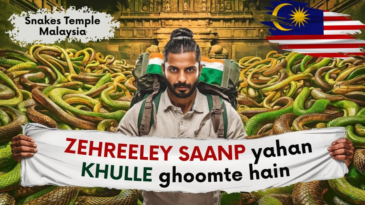 Experience the thrill as a traveler explores the eerie Snake Temple in this captivating video.