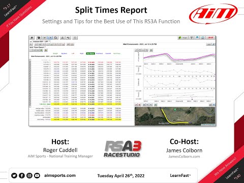 3-17 Race Studio 3 Split Times Report Function with James Colborn - 4/26/2022