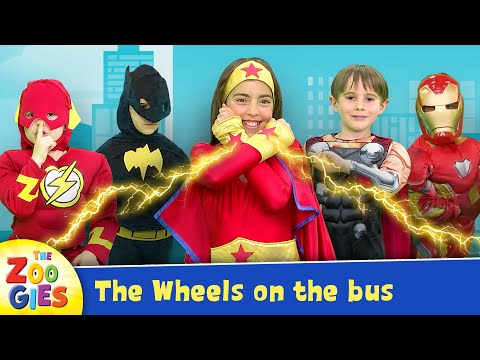 The Zoogies - Wheels on the Bus | Superhero Version | Flash, Venom, Wonder Woman