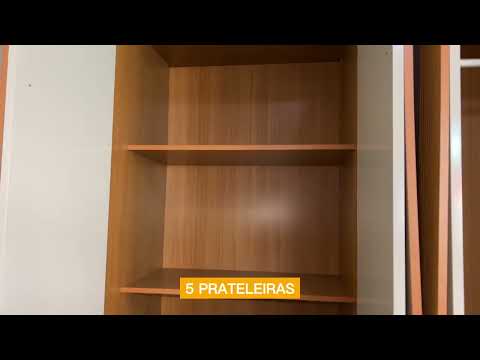 Video thumbnail of Guarda Roupa Casal Ortiz MDF com 6 Portas 2 Gavetas Moderna Mobília