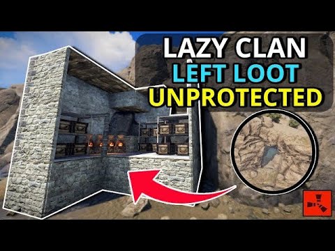 LAZY CAVE CLAN Left Loot UP TOP! *EASY RAID* - Rust Survival Gameplay Part 3 #AD