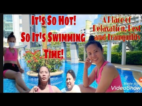 Summertime Swimming Time with Cousin!||Monchin #Swimmingtime