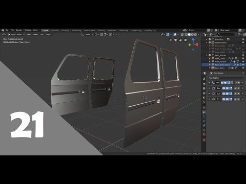 Blender 2.8 Car Modeling Tutorial - Part 21 (Doors Solidification)
