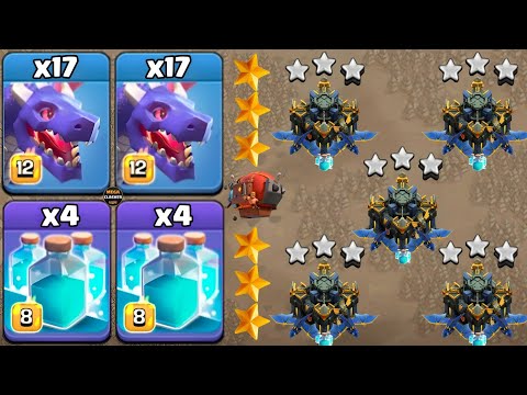 TH17 NEW ATTACK STRATEGY! Dragon With Clone Spell : CLASH OF CLANS #6